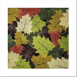 Autumn season mood - fallen leaves graphic design Posters and Art